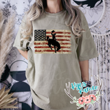 American Flag-Steamboat Tee- Comfort Colors