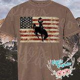 American Flag-Steamboat Tee- Comfort Colors