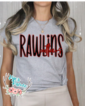 Rawlins Outlaws- Black Stacked- Tee- PREORDER