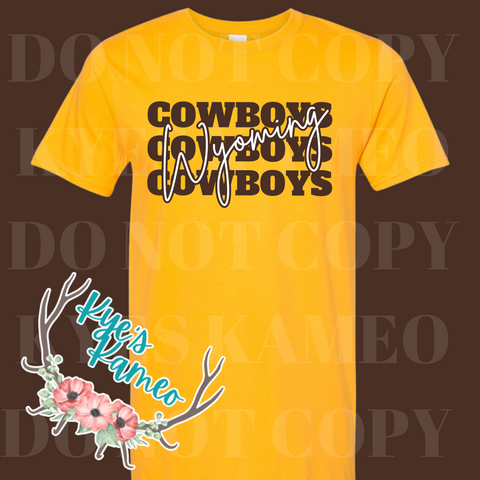 Gold Cowboys Stacked Tee