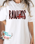Rawlins Outlaws- Black Stacked- Tee- PREORDER