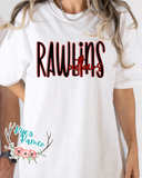 Rawlins Outlaws- Black Stacked- Tee- PREORDER