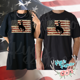 American Flag-Steamboat Tee- Comfort Colors