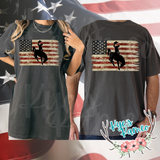 American Flag-Steamboat Tee- Comfort Colors