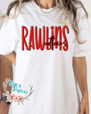 Rawlins Outlaws- Red Stacked- Tee- PREORDER