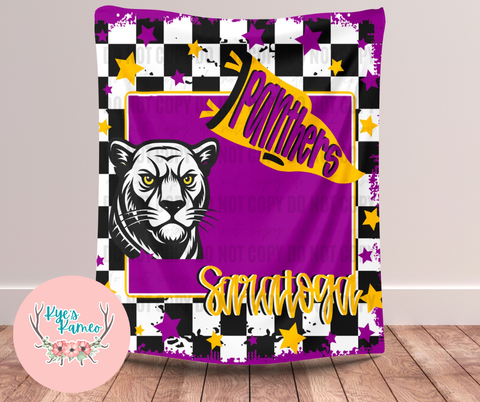 Saratoga Panthers- State Checker Blanket- PREORDER CLOSES NOV. 17TH