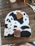 Buck Off- Cowhide Beanie