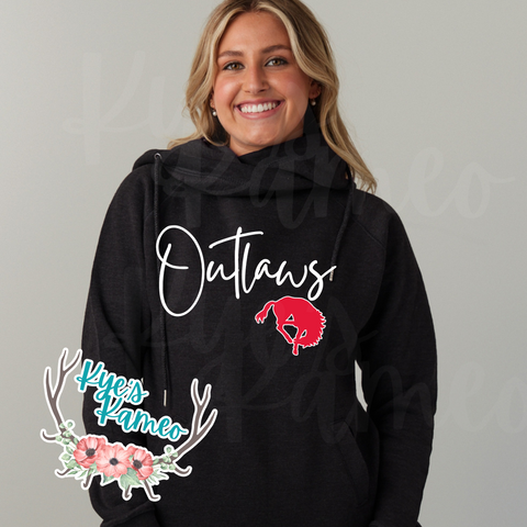 Outlaws Script Funnel Neck Hoodie