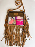 Hand Tooled Clear Purse Crossbody - Clear Stadium