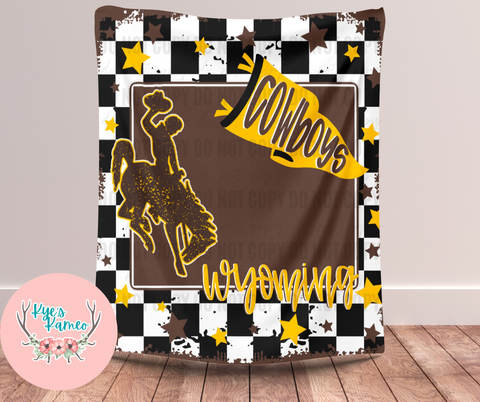 Wyoming Cowboys State Checker Blanket- PREORDER CLOSES NOV. 17TH