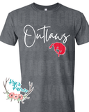 Outlaws Script- White- Tee- PREORDER