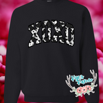 Faux Glitter Cowprint XOXO Crewneck