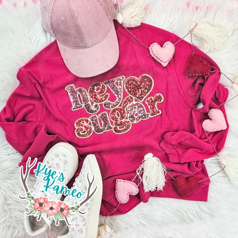 PREORDER Hey Sugar Sequin Patch Tee or Crewneck