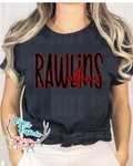 Rawlins Outlaws- Black Stacked- Tee- PREORDER