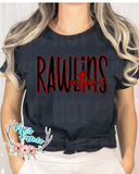 Rawlins Outlaws- Black Stacked- Tee- PREORDER