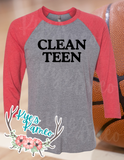 Clean Teen OTH Raglan 3/4 Sleeve