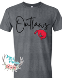 Outlaws Script- Black- Tee- PREORDER