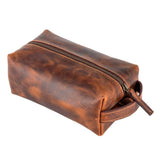 Full Grain Leather  Unisex Dopp Kit - Rustic Colors: Rustic Brown
