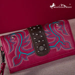 Montana West Embroidered Boot Scroll Wallet