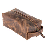 Full Grain Leather  Unisex Dopp Kit - Rustic Colors: Rustic Brown