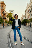 Kancan High Rise True Straight- Dark Wash