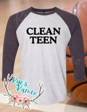 Clean Teen OTH Raglan 3/4 Sleeve