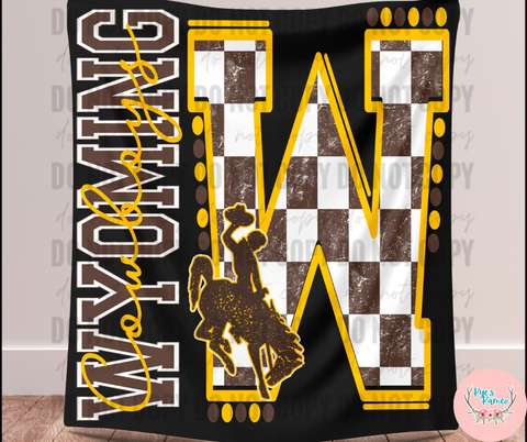 Wyoming Cowboys W Checker Blanket- PREORDER CLOSES NOV. 17TH