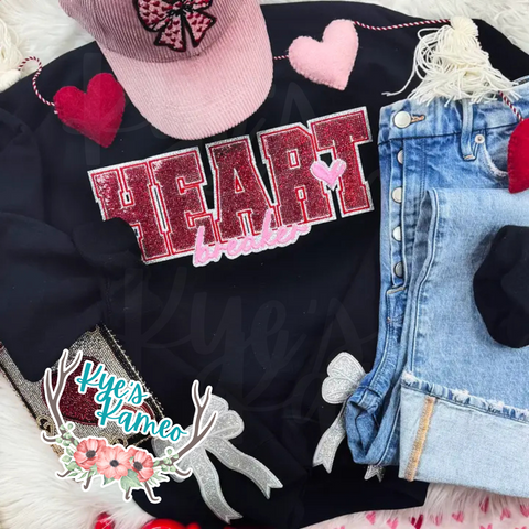 PREORDER Heart Breaker Sequin Patch Tee or Crewneck