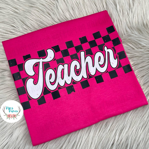 Checkered Teacher Tee