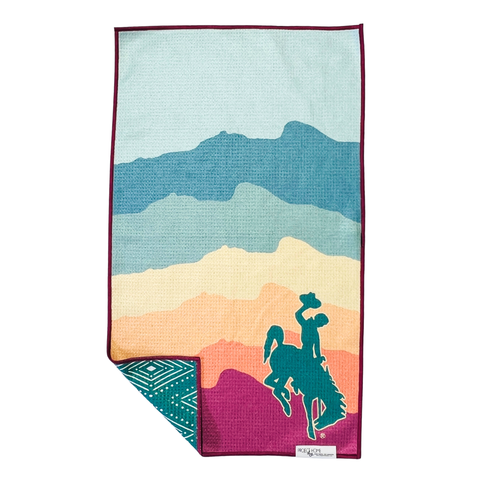 Summer Wyoming Cowboy | Reversible Towel Angler Time | Hand Towel