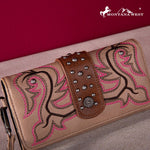 Montana West Embroidered Boot Scroll Wallet