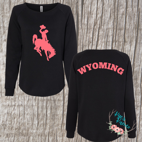 Wyoming Crew- Black and Coral