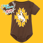 Wyoming Aztec Brown Onesie