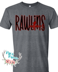 Rawlins Outlaws- Black Stacked- Tee- PREORDER