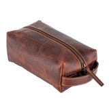 Full Grain Leather  Unisex Dopp Kit - Rustic Colors: Rustic Brown