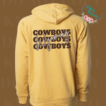 Gold Cowboys Hoodie- Front and Back Design