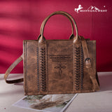 Montana West Whipstitch Concealed Carry Tote With Matching Bi-Fold Wallet - Coffee - Coffee