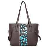 Trinity Ranch Hair-On Leather Studs Collection Concealed Carry Tote