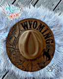 Wyoming Hat- Laser Engraved