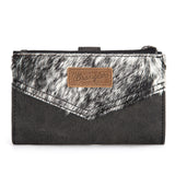 Wrangler Genuine Hair-On Cowhide Card Holder Bi-Fold Wallet