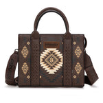 Wrangler Aztec Pattern Print -Tote/Crossbody -Coffee - Coffee