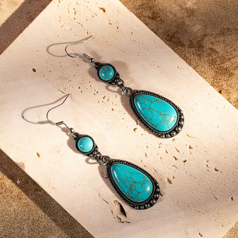 Rustic Couture's - Bohemian Natural Stone Tear Drop Earrings