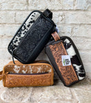 Cowhide | Tooled Leather Toiletry Makeup