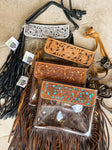 Hand Tooled Clear Purse Crossbody - Clear Stadium