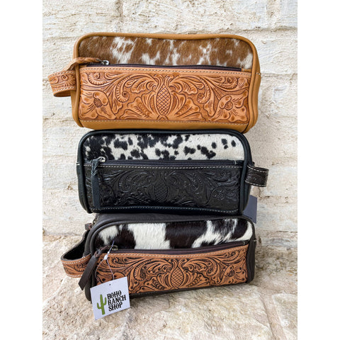 Cowhide | Tooled Leather Toiletry Makeup