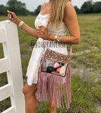 Hand Tooled Clear Purse Crossbody - Clear Stadium