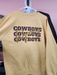 Harvest Gold Cowboys Stacked Crewneck- Front and Back Design