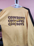 Harvest Gold Cowboys Stacked Crewneck- Front and Back Design