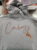 Cowboys Funnel Neck Hoodie- Dark Grey- Large
