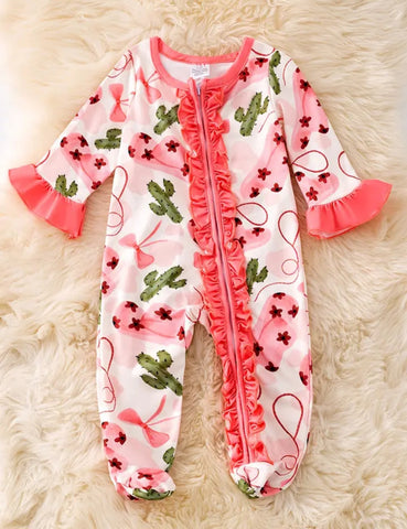 Pink Bows & Cactus Onesie